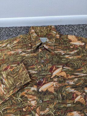 Vintage Banana Republic Shirt Safari & Travel Duck Print LS Button Up Mens Small